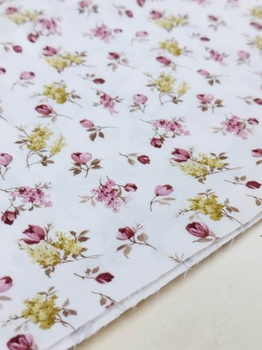 Drobne Kwiaty Na Bieli - Silky - 80g/m2 na Arena.pl