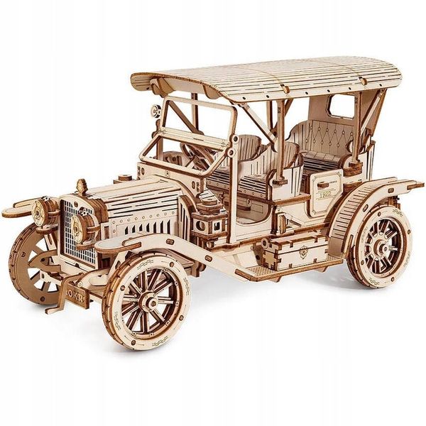 ROBOTIME Drewniane Puzzle Model 3D DIY - Zabytkowe Auto Samochód zdjęcie 1