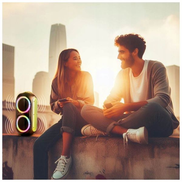 GŁOŚNIK BLUETOOTH USB SD FM AUX PRZENOŚNA KOLUMNA BOOMBOX KARAOKE MIKROFON zdjęcie 4