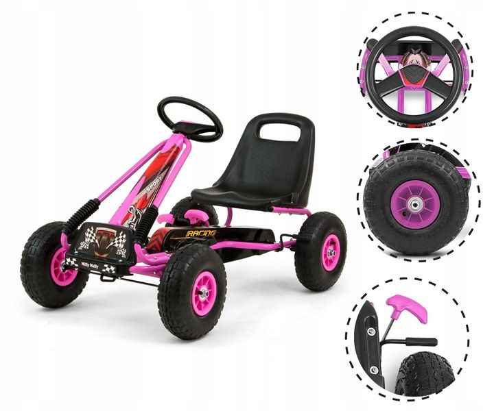 Gokart na pedały Milly Mally Thor Pink zdjęcie 10