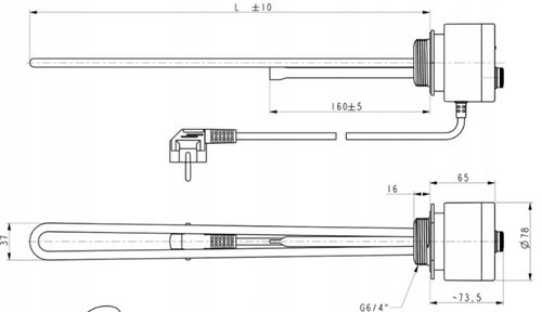 GRZAŁKA ELEKTRYCZNA DO BOJLERA Z TERMOSTATEM VOLUX 2000W 6/4'' na Arena.pl