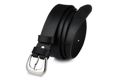 Beltimore Skórzany Damski Pasek Do Spodni 3 Cm Czarny U56 na Arena.pl