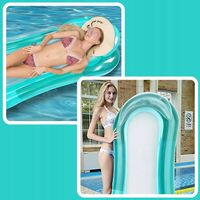 MATERAC DMUCHANY DO PŁYWANIA PONTON PŁYWAJĄCY DO BASENU NAD WODĘ 160X75 cm