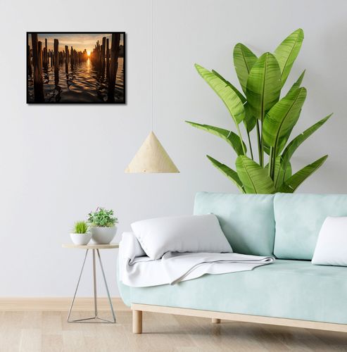 Plakat 55x40cm Zachód Słońca przy Palach na Arena.pl