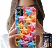 ETUI DO OPPO RENO7 4G - KOLOROWE GWIAZDKI GWIAZDA FUTERAŁ +FOLIA