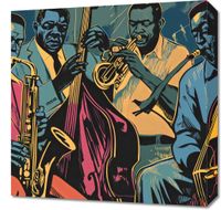 Obraz 50x50cm Jazzmani w Gazie