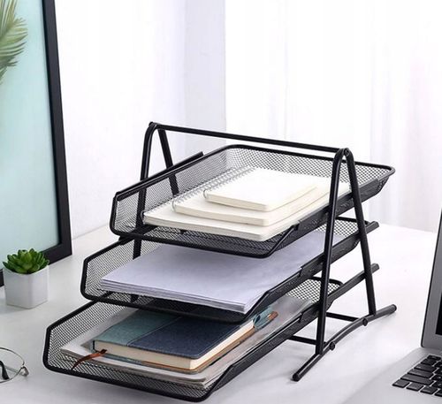 szuflady na dokumenty a4 - 3 półki czarne na Arena.pl