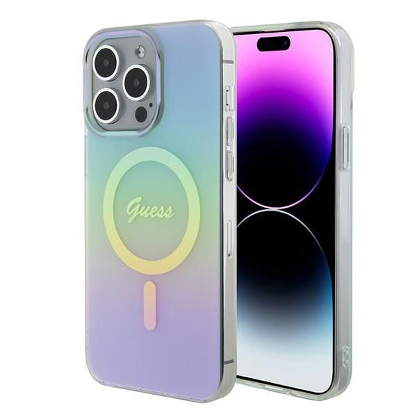 Etui Guess do iPhone 15 Pro Max, Turkusowy, MagSafe zdjęcie 1