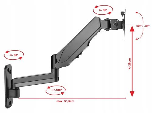 Regulowany Uchwyt do Monitora Telewizora TV 13-32 Regulacja wysokości na Arena.pl