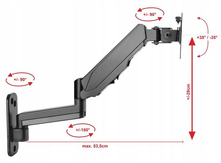 Regulowany Uchwyt do Monitora Telewizora TV 13-32 Regulacja wysokości zdjęcie 10