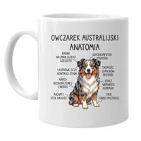 Owczarek Australijski - anatomia - kubek na prezent dla miłośnika psów