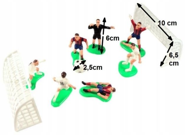 PIŁKARZE NA TORT DEKORACJA ZESTAW PIŁKARZYKI BRAMKA BOISKO FIGURKI zdjęcie 2