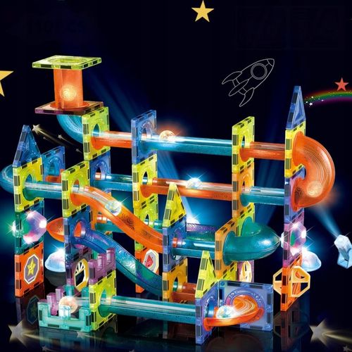 KLOCKI MAGNETYCZNE KONSTRUKCYJNE EDUKACYJNE ZESTAW 110EL PANELE 3D ŚWIECĄCY na Arena.pl