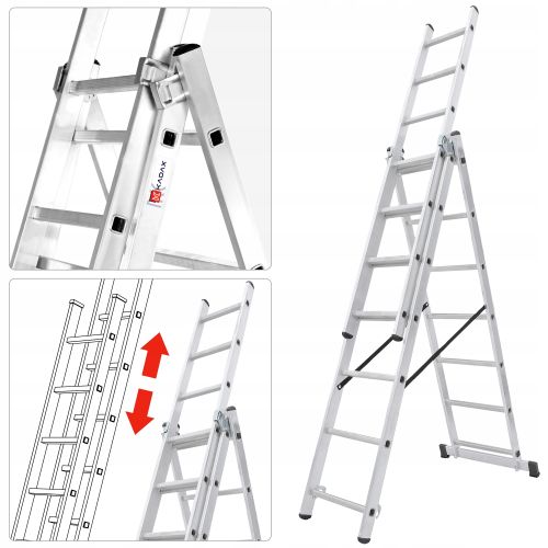 KADAX Drabina wielofunkcyjna 8-stopni 3x8 BASIC na Arena.pl