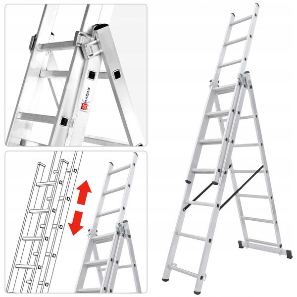 KADAX Drabina wielofunkcyjna 8-stopni 3x8 BASIC zdjęcie 4