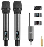 Mikrofon Bezprzewodowy Ładowalny 80M Karaoke Dj Z Odbiornikiem Zestaw 2X