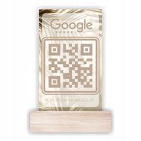 Statueka z tabliczką i kodem QR do recenzji Google Nadruk UV
