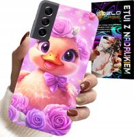 ETUI DO SAMSUNG GALAXY S22 - SŁODKA KACZUCHA, KACZKA NA RÓŻOWYM TLE