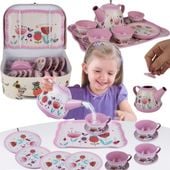 Zestaw Metalowy do Herbatki w Walizce dla Dzieci