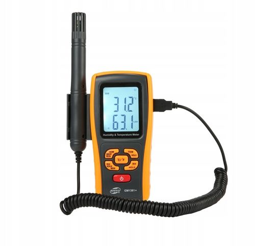 HIGROMETR WILGOTNOŚCIOMIERZ MIERNIK WILGOTNOŚCI TEMPERATUR POWIETRZA BT LCD na Arena.pl