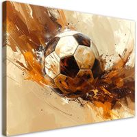 Obraz do pokoju nastolatka młodzieżowego, Piłka nożna na beżowym