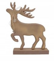 DUŻY SOLIDNY ZŁOTY RENIFER 32 cm OZDOBA ŚWIĄTECZNA PREZENT DEKORACJA