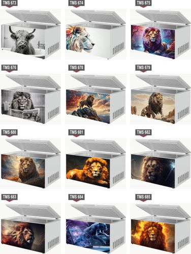 Naklejka samoprzylepna na zamrażarkę zmywarkę pralkę LWY ZWIERZĘTA WZORY na Arena.pl