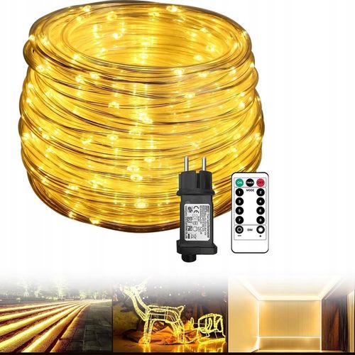 WĄŻ LED ŚWIETLNY 10 METRÓW 100 LED CIEPŁA BARWA TIMER na Arena.pl