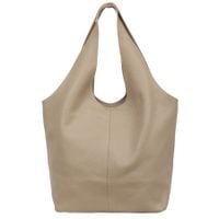 VERA PELLE torebka damska skórzana shopper na ramię z saszetką V724 beżowa