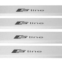 Listwa progowa AUDI Q7 4M SLINE Stal nierdzewna 304 mat z czarnymi literami