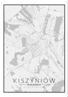 Kiszyniow mapa czarno biała - plakat 20x30 cm