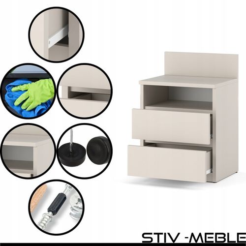 SZAFKA NOCNA Kaszmir STOLIK NOCNY 40CM 2 Szuflady NAKASTLIK Do na Arena.pl