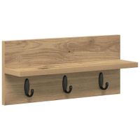 Wieszak na płaszcze montowany na ścianie z półką dąb artisan