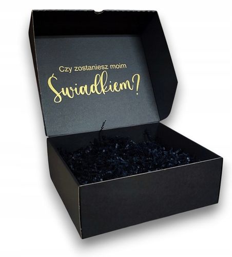 Pudełko box czy zostaniesz ŚWIADKIEM prezent wesele czarne OKULARY GRATIS na Arena.pl