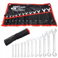 Zestaw klucze 2 stronne płasko oczkowe12 elementów 6-22 mm KD10921