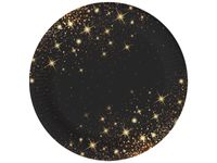 Talerzyki papierowe czarne Sparkling, 18 cm 6 szt.