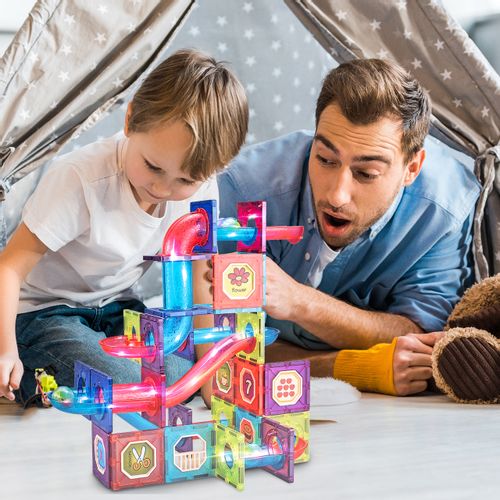 Klocki Magnetyczne 3D Świecące Konstrukcyjne Edukacyjne 83 elementy na Arena.pl