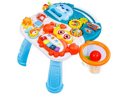 Chodzik, Pchacz, Stolik Edukacyjny 2w1 Koszykówka Niebieski na Arena.pl