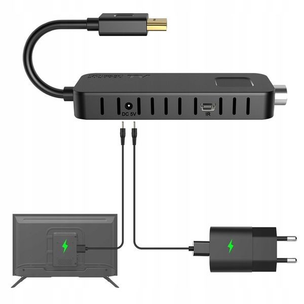 Tuner dekoder dvbt2 hevc mini stick tv naziemnej zdjęcie 4