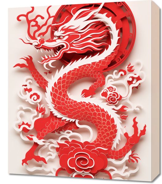 Obraz 50x60cm Czerwony Smok zdjęcie 1