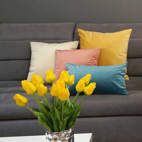 Poszewka BIAŁA poduszka ECRU aksamitna ozdobna dekoracyjna 40X60CM na Arena.pl