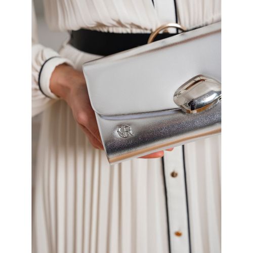 srebrna kopertówka damska ze skóry ekologicznej - rovicky na Arena.pl