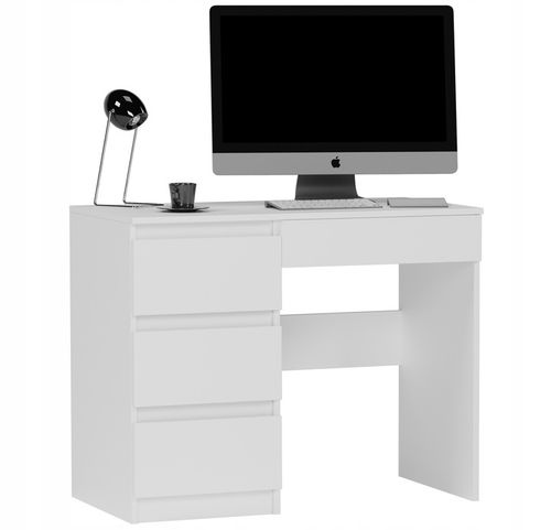 Meble Biurko komputerowe stolik 96cm białe N-34L na Arena.pl