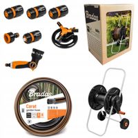 Zestaw Wózek Z Wężem 1/2" 20m + Akcesoria pistolet, zraszacz + Armatura