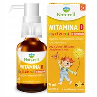 Naturell Witamina D dla dzieci 3+ w kroplach 400 j.m. smak waniliowy 15 ml