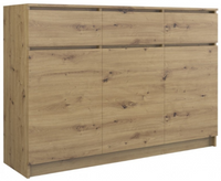 Nowoczesna Komoda 3 Drzwi 3 Szuflady 120 cm Artisan KARGO TS - 2 Kolory