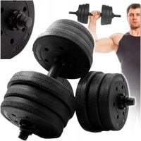 Zestaw Hantle Ciężarki bitumiczne regulowane 2x10 KG do ćwiczeń 20KG