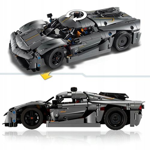 LEGO TECHNIC Szary Hipersamochód KOENIGSEGG Absolut 42173 Zestaw Klocki 10+ na Arena.pl