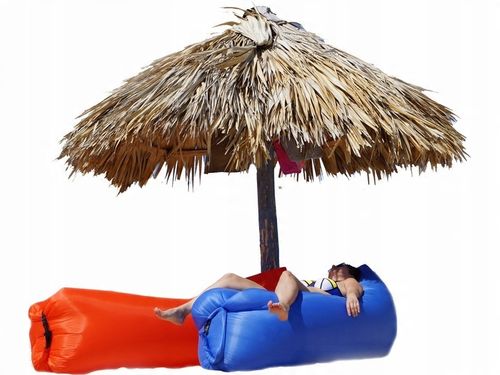 XXL LAZY BAG MATERAC PLAŻOWY POWIETRZNA KANAPA SOFA LEŻAK GRANATOWY 220CM na Arena.pl