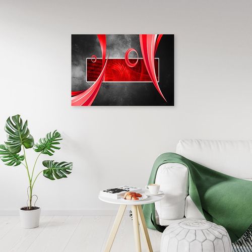 Deco Panel, Czerwona abstrakcja 90x60 na Arena.pl